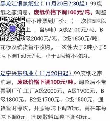 废纸回收价格信息（废纸回收价格信息查询）